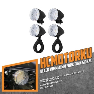 Luces <span class=keywords><strong>LED</strong></span> de Señal de Giro con Abrazadera de Horquilla de 41 mm para Tubos de Horquilla de Harley Sportster XL883 1200 Dyna - Product Image 2