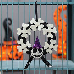 Guirnaldas decorativas de calabaza y calavera de Halloween, adornos colgantes de papel para decoración de festivales, uso para adultos - Product Image 3