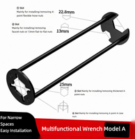 2026 Lot de 2 clés à robinet multifonctionnelles portables en métal pour éviers de cuisine et de salle de bain, idéales pour les espaces restreints