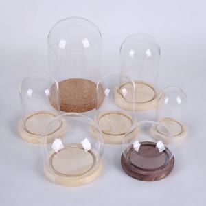 clear Glass Display Dome with <b>Cork</b> Base D10CM D12CM D13CM D15CM D18CM D20CM Bell <b>Jars</b> Glass Domes - Product Image 2