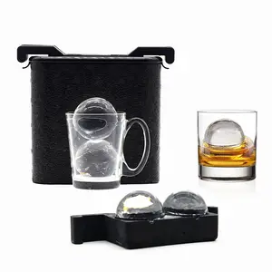 BHD Original Premium Round Clear Ice Block vassoio grande whisky doppia sfera Ice Cube Mold Crystal Clear Ice Ball Maker