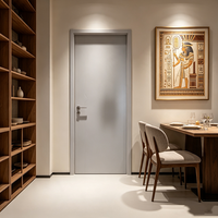 Puerta Interior de Madera Sólida QI TAI YX2501 Gris Marroquí-1, Aislamiento Acústico, Diseño Minimalista para Sala de Estar, Dormitorio, Apartamento