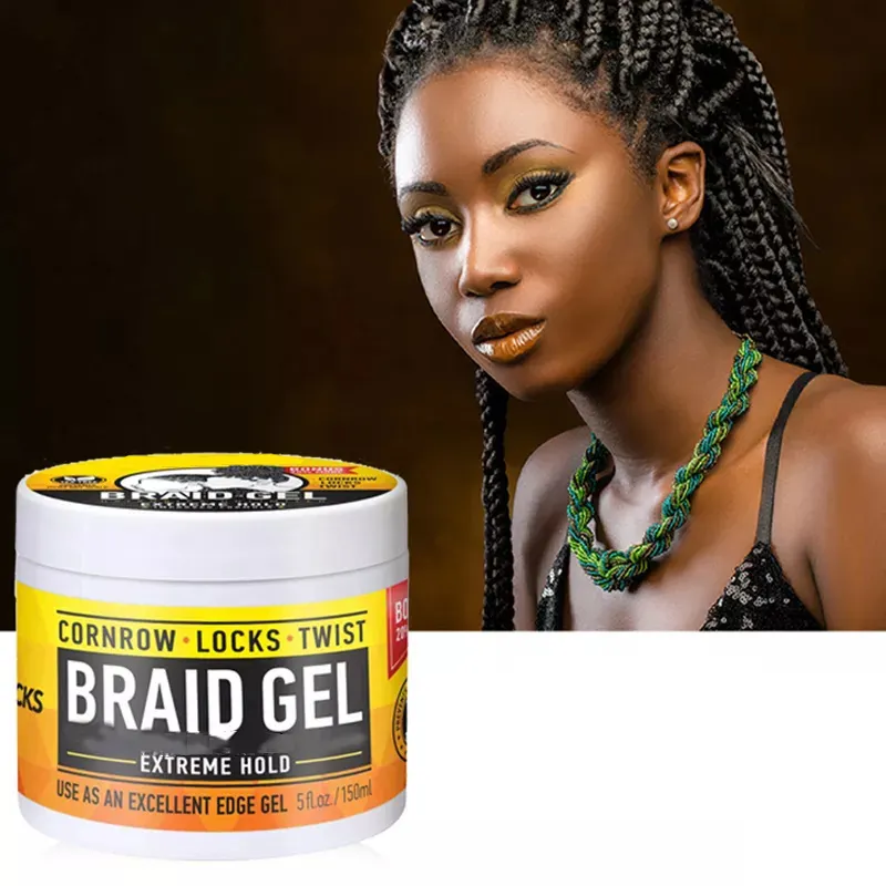 Atacado Custom Lock E Twist Condicionado Extra Hold Braid Gel Brilhando Hair Styling Gel