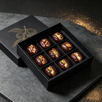 Boîte cadeau en carton avec couvercle et base, personnalisable avec logo, pour l'emballage de dattes, destinée au marché du Moyen-Orient, boîtes de luxe pour desserts