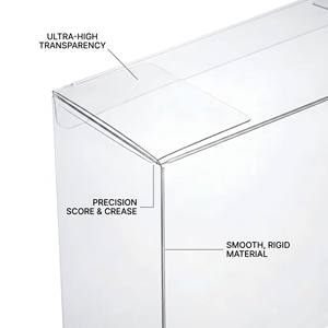 Boîte pliante en <span class=keywords><strong>plastique</strong></span> transparente <span class=keywords><strong>avec</strong></span> logo personnalisé et <span class=keywords><strong>couvercle</strong></span> rabattable pour le rangement <span class=keywords><strong>de</strong></span> cadeaux et <span class=keywords><strong>de</strong></span> fournitures <span class=keywords><strong>de</strong></span> bureau, en PET/PVC recyclé - Product Image 2