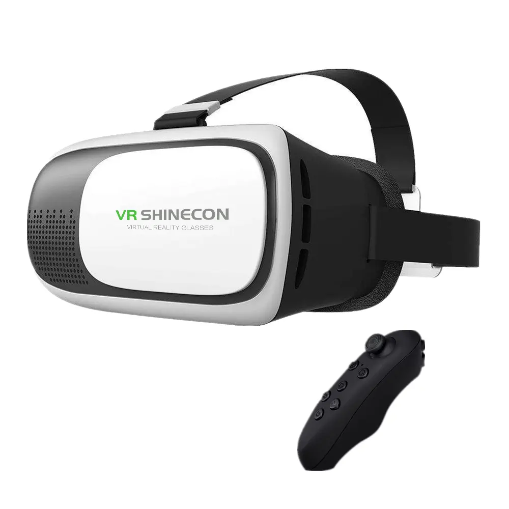 VR SHINECON Meilleures lunettes VR avec télécommande Blue-tooth V4.0 Prise en charge des jeux 3D/films HD 2K Affichage VR 9D Box