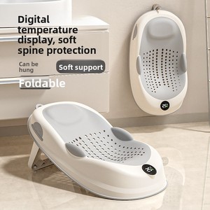 Сетка-подушка для купания новорожденных, универсальная подставка для ванночки, складная, с датчиком температуры - Product Image 1