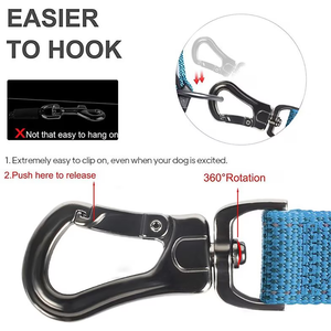 Correa de perro multifuncional con amortiguador Rotación de 360 ° Gancho fácil Longitud ajustable para caminar seguro - Product Image 5