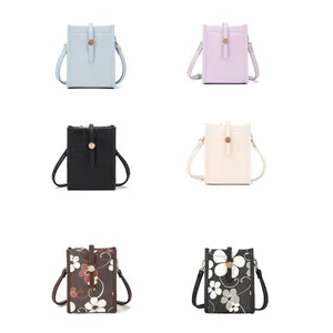 Bolsas crossbody pequenas para mulheres, bolsas crossbody triplos de couro triplos para celular, bolsas de trança