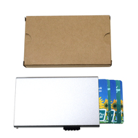 Dompet Kartu Kredit Minimalis Logam Aluminium Anti RFID Berkualitas Tinggi Multi Warna Custom Pria Wanita dengan Kancing