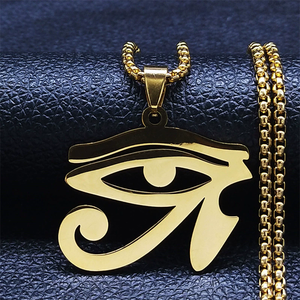 Collares <span class=keywords><strong>de</strong></span> Cadena <span class=keywords><strong>de</strong></span> Acero Inoxidable con Ojos Egipcios para Hombre, Collar <span class=keywords><strong>de</strong></span> Joyería con Símbolo del <span class=keywords><strong>Ojo</strong></span> <span class=keywords><strong>de</strong></span> <span class=keywords><strong>Ra</strong></span> <span class=keywords><strong>Horus</strong></span> <span class=keywords><strong>de</strong></span> la Mitología - Product Image 2