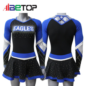Zwart-Wit <span class=keywords><strong>Cheerleading</strong></span> Uniform Mesh Rokken Op Maat Gemaakte Tops En Skorts <span class=keywords><strong>Cheerleading</strong></span> Uniformen - Product Image 2