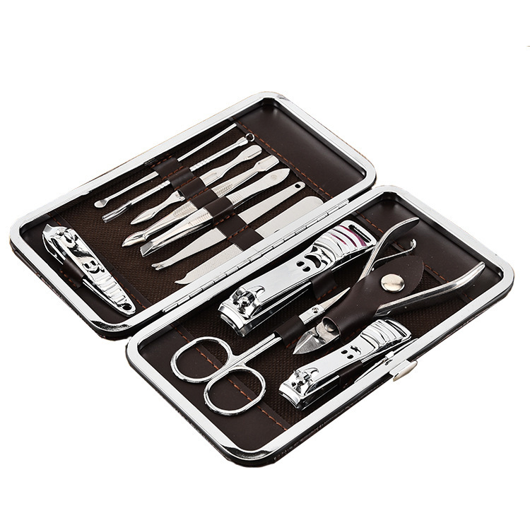 12pcs Professional Manicure Set Pedicure Knife Toe Nail Clipper Cuticle Dead Skin Remover Kit Stainless Steel Feet Care Tool Set