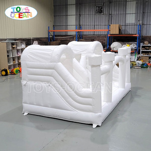 White Double Slide <strong>Inflatable</strong> Bounce House Castle for Wedding Kids Party PVC Jumping <strong>Bouncer</strong> with Slide for Events Rental - Product Image 6
