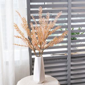 Feuille de fougère artificielle en plastique, branche unique, orange et marron clair, pour décoration de mariage et artisanat - Product Image 1