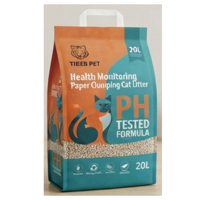 Litière pour chat en granulés de papier, naturelle, agglomérante, sensible au pH, pour surveillance avancée de la santé, approvisionnement en vrac pour grossistes