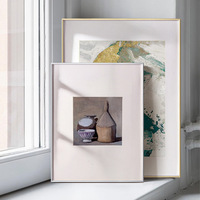 Cadre de peinture moderne en alliage d'aluminium argenté Tenture murale Cadre métallique décoratif pour la maison Disponible en tailles A2 A4 16x20