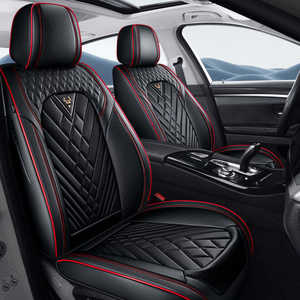 Housse de siège de luxe confortable en cuir de couleur noire et rouge à cinq sièges ensemble complet de siège <span class=keywords><strong>avant</strong></span> arrière pour <span class=keywords><strong>voiture</strong></span> - Product Image 5
