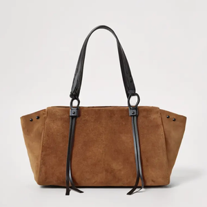 Women's Vintage Trendy Suede Tote Handbag Daily Use Solid Color PU Purse with Polyester Lining <strong>Slouchy</strong> Hobo <strong>Shoulder</strong> <strong>Bag</strong> - Product Image 2