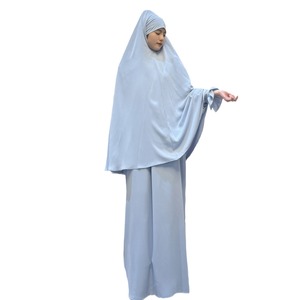 Nouveau Style Abaya Robe Longue Exportation Transfrontalière Couleur Pure Casual Usine Abuja avec Jupe Longue en Polyester 2 Pièces Adulte - Product Image 5