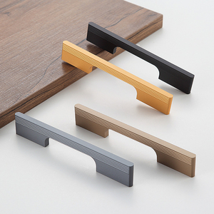 American Style Aluminium Alloy Black Kitchen Cabinet <b>Door</b> <b>Handles</b> Wardrobe Cupboard <b>Door</b> <b>Pulls</b> Drawer Knobs Furniture <b>Handle</b> - Product Image 4