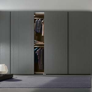 Nouvelle conception de porte coulissante en bois, armoire moderne blanche, armoire simple, meubles de chambre à coucher, laque, extensible, taille personnalisée - Product Image 3