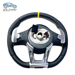Volant de direction performant pour Mercedes AMG C63 E53 S63 W205 W213 W222, cuir noir, marqueur <span class=keywords><strong>jaune</strong></span> - Product Image 4