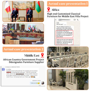 Hochwertige Barock Schlafzimmermöbel-Sets mit Goldfolie, Luxuriöse Himmelbetten aus Holz - Product Image 4