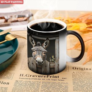 Taza Mágica de Cerámica de 11oz, Activada por Calor, con Diseño de Granja de Burros, para Tienda de Regalos - Product Image 5