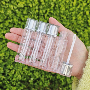 Ready to Ship Plastic 6ml <strong>Travel</strong> Mini Lip Gloss <strong>Containers</strong> Portable Square Clear Custom Lipgloss Tube With Brush in Stock - Product Image 1