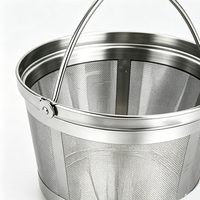 Panier-filtre à café réutilisable en acier inoxydable 304 de qualité alimentaire avec poignée pour usage extérieur, personnalisable ODM/OEM
