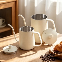 Bouilloire à café pour infusion manuelle en acier inoxydable 304 avec bec long et fin ; Verseuse à café pour infusion par le dessus avec contrôle précis de l'eau ; Design moderne ; Portable