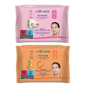 Toallitas faciales limpiadoras para adultos de alta calidad, toallitas húmedas femeninas refrescantes para el cuidado de la piel, ingredientes naturales, toallitas de agua orgánicas