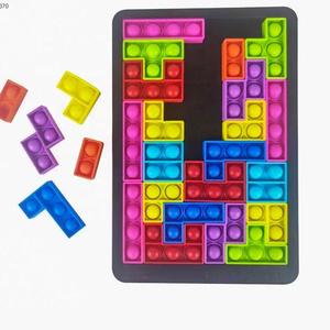 Gốc Mềm Xây Dựng Khối Bộ Bé Tư Nghĩ Đào Tạo Hình Học Đầy Màu Sắc Đồ Chơi Silicone Đẩy Bong Bóng <span class=keywords><strong>Pop</strong></span> Thần Tài Đồ Chơi Cho Trẻ Em - Product Image 1