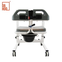 Chaise de transfert de bain et de toilette populaire pour personnes âgées, patients handicapés, personnes âgées, avec roues et commode