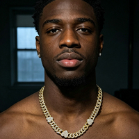 Ensemble de bijoux pas cher : Collier cœur en alliage hip-hop entièrement incrusté de strass et bracelet chaîne cubaine