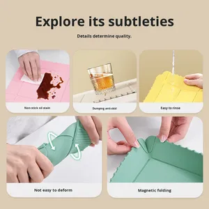 กล่องเก็บของแม่เหล็กแบบพับได้ <span class=keywords><strong>NFS</strong></span>, แผ่นรองกันความร้อน, กล่องจัดระเบียบตู้เย็นอเนกประสงค์สำหรับปิกนิกและตั้งแคมป์ - Product Image 3