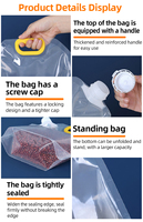 Sac à eau en plastique transparent 1L-5L personnalisé emballage de liquide pochette de buse debout pour l'huile sac de bec de boisson en plastique transparent