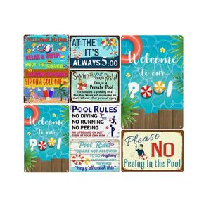 Señal de Seguridad Personalizada para Parque Acuático de Verano, Estilo Retro, Señal de Advertencia para Piscina, Regalo Promocional - Product Image 3