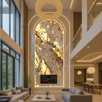 Natürlicher Stein Transluzente Hintergrundbeleuchtete Wandverkleidung für Zuhause und Restaurant Innenraum-Dekoration Lumistone Hintergrundbeleuchteter Stein Wandverkleidung Marmor