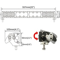 LEVO Barre lumineuse à led ambre 3000k 12v 24v 120w combo faisceau 22 pouces barre lumineuse à une rangée de camions tout-terrain 4x4