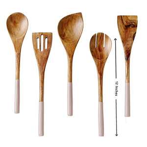 Flywod 2025 xu hướng mới bán buôn sang trọng Gỗ keo Đồ dùng nấu ăn bằng gỗ công cụ nhà bếp đồ dùng thiết lập - Product Image 2