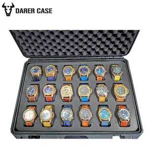 กล่องใส่นาฬิกา EVA ออกแบบได้18ช่อง,กล่องของขวัญนาฬิกาสำหรับผู้ชายรองรับโลโก้ตามสั่ง