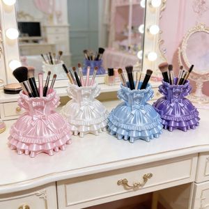 Princess Dress Makeup Brush Holder Desk Organizer Pen <b>Stand</b> For Girls Decorative Storage Box Round Shape Uv <b>Printing</b> - Product Image 1