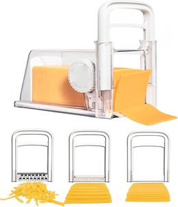 Rallador de queso 4 en 1 con mango, accesorios de alambre y cuchilla, almacenamiento instantáneo en el refrigerador para bloques de hasta 2 lb - Product Image 1