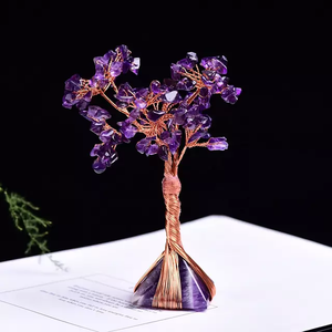 Árbol de la Abundancia de Cristal de Amatista con Alambre de Cobre, Árbol de la Vida de Piedra Feng Shui para Decoración del Hogar u Oficina - Product Image 3