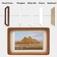 Cadres photo en bois naturel pour table, cadre photo solide avec passe-partout, affichage vertical et horizontal