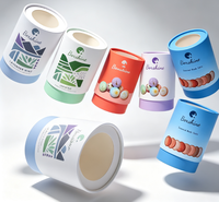 Emballages de boules de bain écologiques recyclables OEM, boîtes rondes en papier, emballages de boules de sels de bain