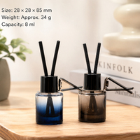 Nouveau style – Flacon diffuseur de parfum vide en verre noir carré pour voiture, étanche, avec clip