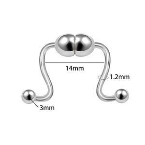 Anillo Nasal Magnético de Acero Inoxidable, Sin Perforación, Forma de Bola, Clip Nasal, Joyería, Plata, Oro, Oro Rosa, Negro, Arcoíris - Product Image 2